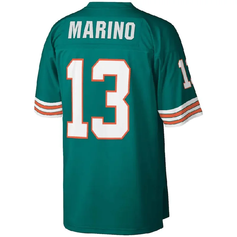 M.Dolphins #13 Dan Marino Mitchell & Ness Aqua 1984 Legacy Replica Jersey Stitched American Football Jerseys-NFL Retro NFL Jersey Sale -