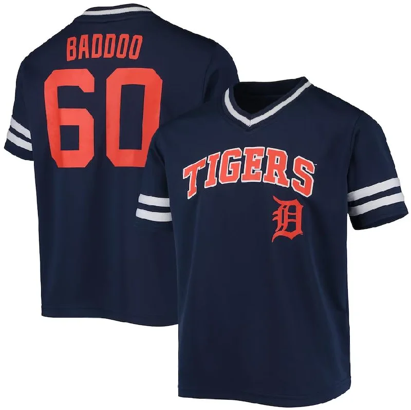 Detroit Tigers #60 Akil Baddoo Navy Player Logo Jersey Baseball Jerseys-NBA Player Signature Jersey -