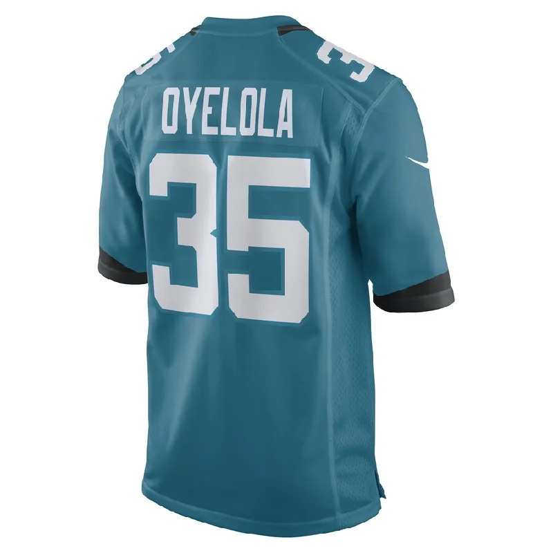 J.Jaguars #35 Ayo Oyelola Teal Game Player Jersey Stitched American Football Jerseys-NFL Signature Edition Football Jersey -