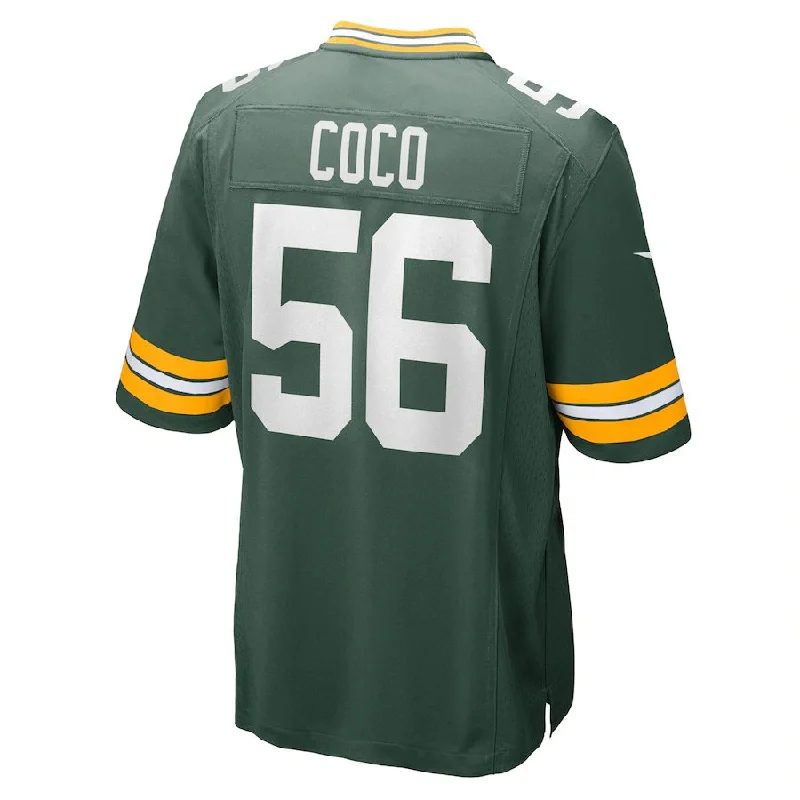 GB.Packers #56 Jack Coco Green Game Player Jersey Stitched American Football Jerseys-NFL Official Jersey Collection -