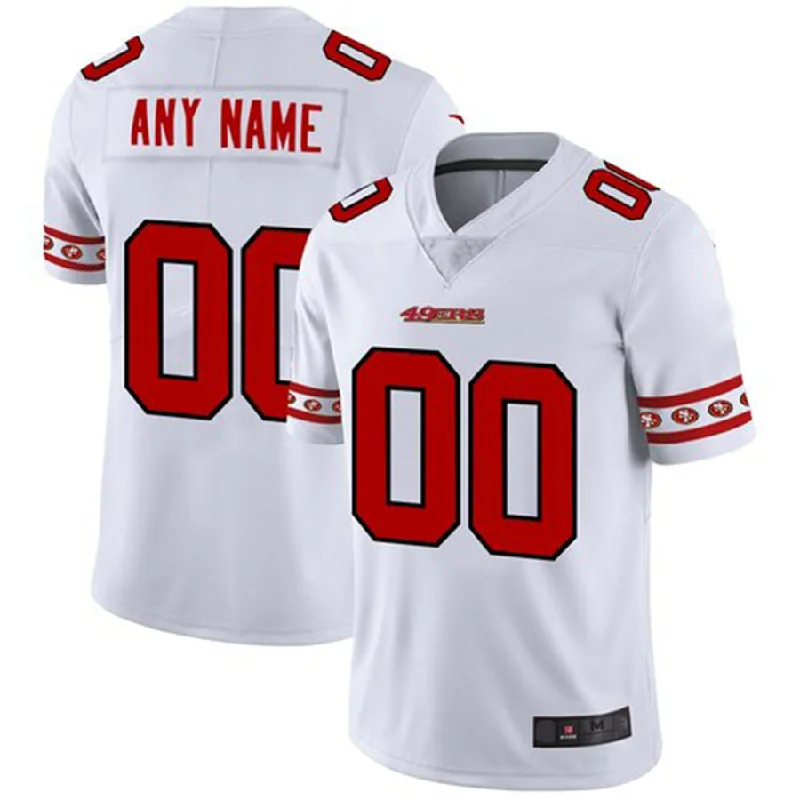 Custom SF.49ers White Team Logo Vapor Limited Jersey Stitched American Football Jerseys-NBA Official Team Jersey -