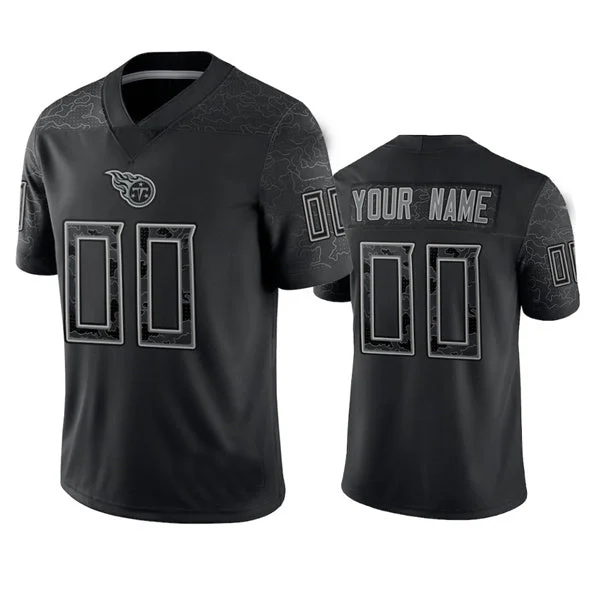 Custom T.Titans Active Player Black Reflective Limited Stitched Football Jersey-NBA Jersey for Women -