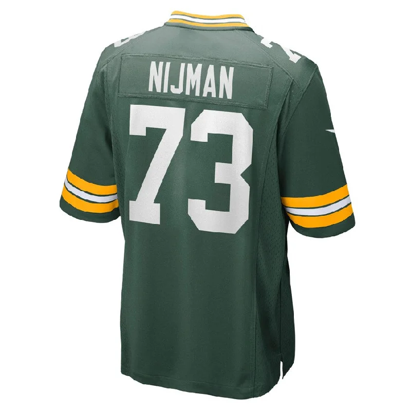 GB.Packers #73 Yosh Nijman Green Game Jersey Stitched American Football Jerseys-NFL Retro NFL Team Jersey -