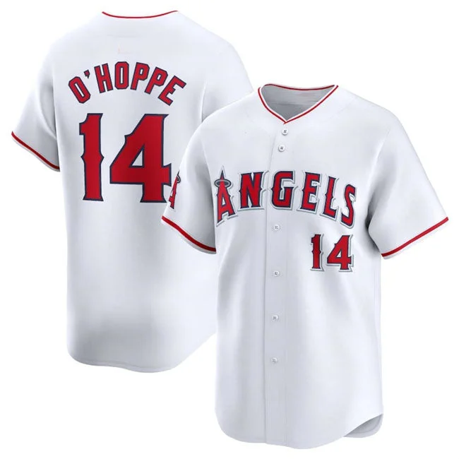 Los Angeles Angels #14 Logan O'Hoppe White Home Limited Stitched Baseball Jersey-NBA Jersey with Player Number -