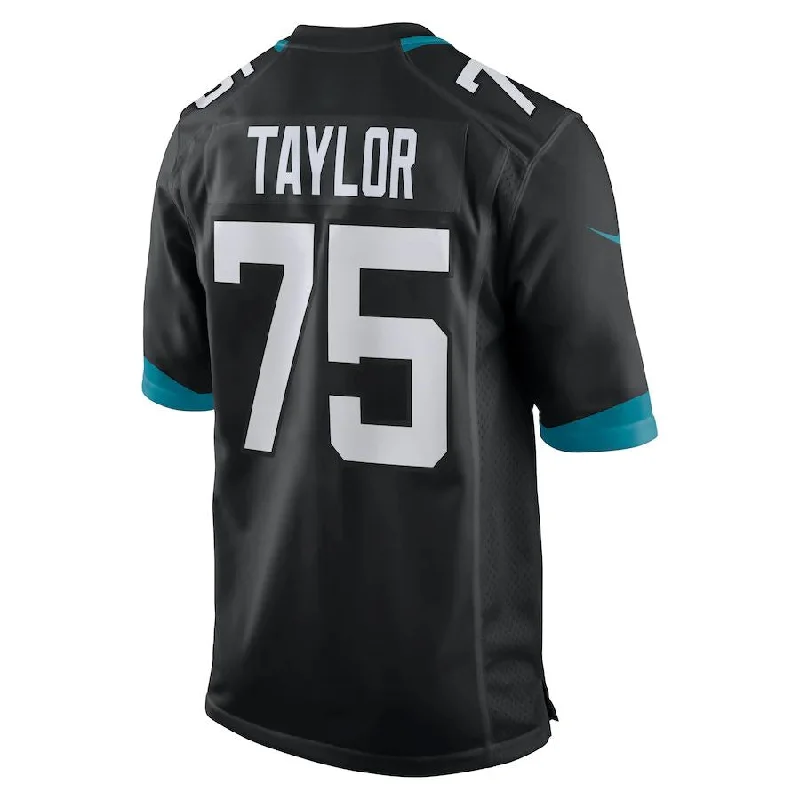 J.Jaguars #75 Jawaan Taylor Black Game Jersey Stitched American Football Jerseys-NFL Signature Player Edition Jersey -