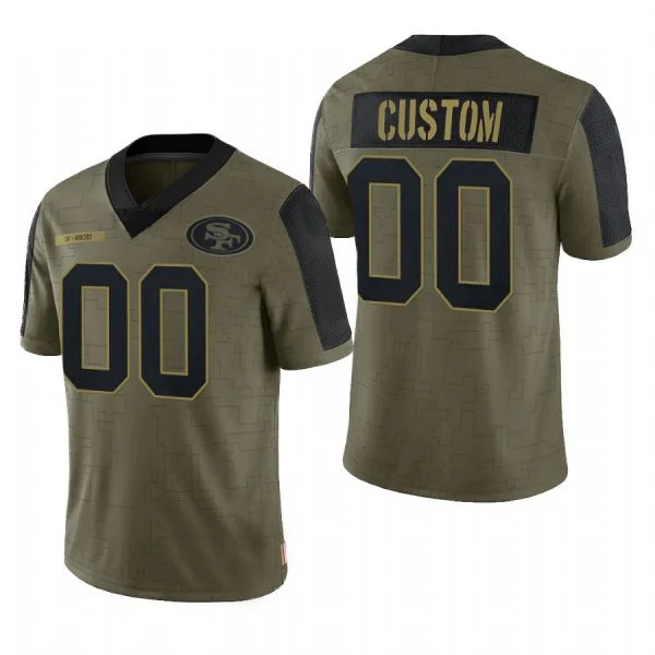 Custom SF.49ers Olive 2022 Salute To Service Limited Football Jerseys-NBA Official Team Jersey -