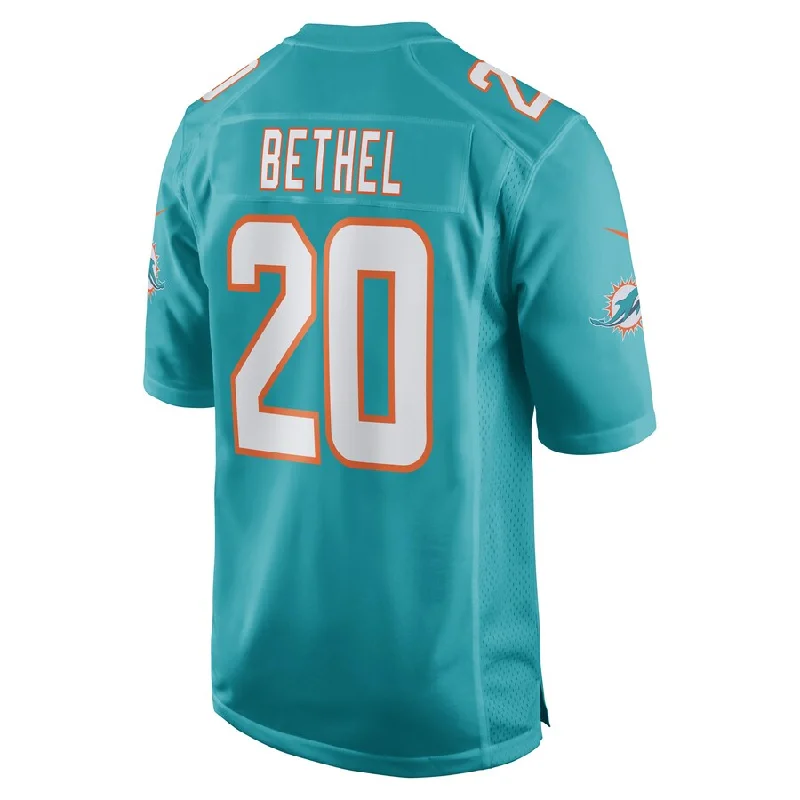 M.Dolphins #20 Justin Bethel Aqua Game Player Jersey Stitched American Football Jerseys-NFL Player Signature Jersey Sale -