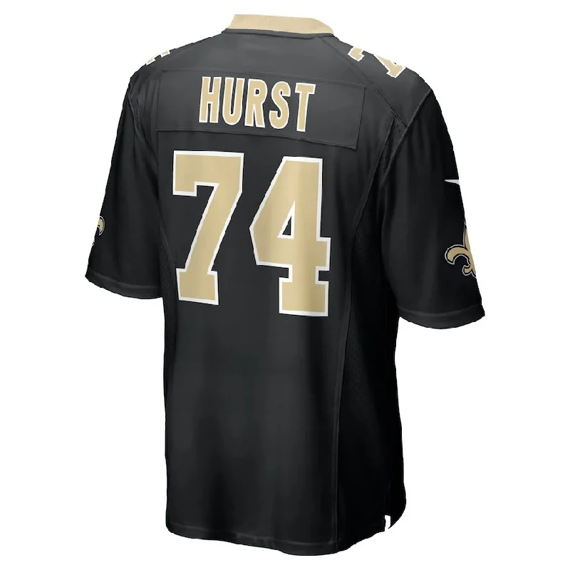 NO.Saints #74 James Hurst Black Game Jersey Stitched American Football Jerseys-NFL Vintage Football Jersey Online -