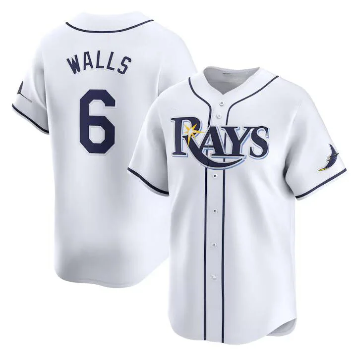 Tampa Bay Rays #6 Taylor Walls White Home Limited Stitched Baseball Jersey-NBA Signature Jersey -