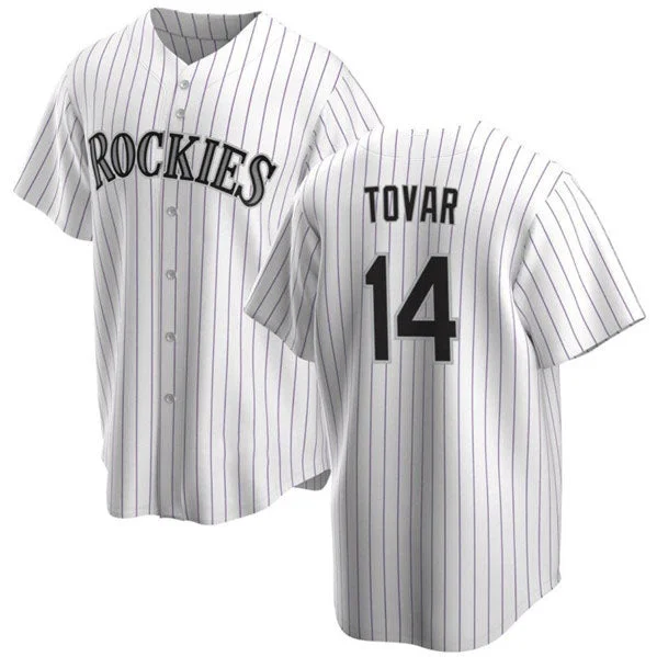 Colorado Rockies #14 Ezequiel Tovar White Cool Base Stitched Baseball Jersey-NBA Basketball Jersey Sale -