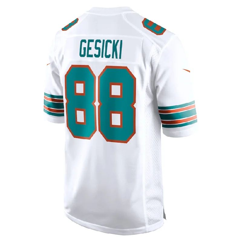 M.Dolphins #88 Mike Gesicki White Alternate Game Jersey Stitched American Football Jerseys-NFL Custom Jersey for Fans -