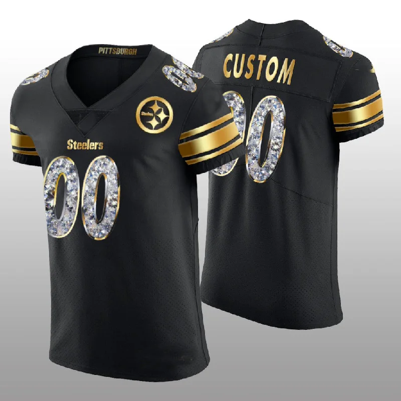 Custom P.Steelers Diamond Edition Black Vapor Elite Jersey Stitched American Football Jerseys-NBA Official NBA Player Jerseys -