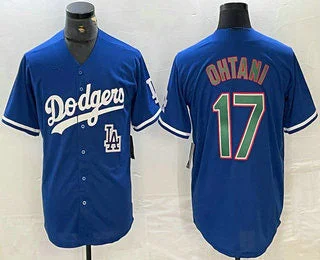 Los Angeles Dodgers #17 Shohei Ohtani Blue Green Stitched Cool Base Jersey Baseball Jersey-NBA Jerseys with Player Number -