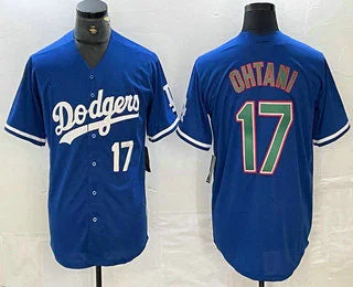 Los Angeles Dodgers #17 Shohei Ohtani Number Blue Green Stitched Cool Base Jerseys Baseball Jerseys-NBA Elite Basketball Jersey -