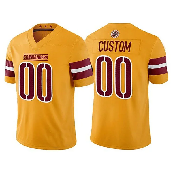 Custom W.Commanders Gold  Game Football Jersey-NBA Official Game Jersey -