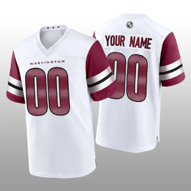 Custom W.Commanders White Game Jersey Football Jerseys-NBA Player Name Jersey -