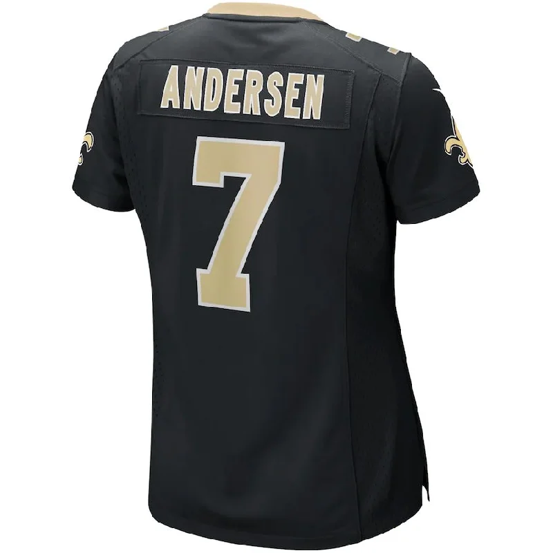 NO.Saints #7 Morten Andersen Morten Andersen Black Game Retired Player Jersey Stitched American Football Jerseys-NFL Game-Worn Jersey -