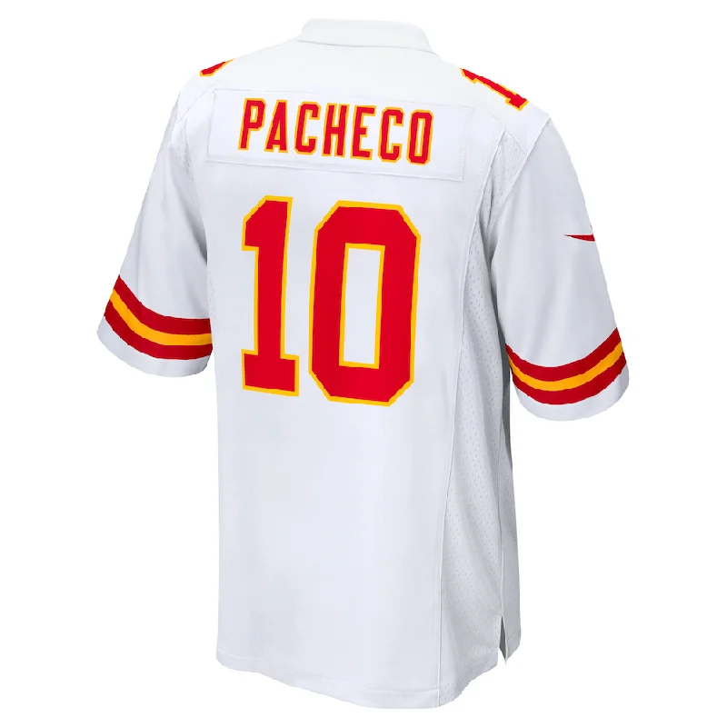 KC.Chiefs #10 Isiah Pacheco White Away Game Player Jersey Stitched American Football Jerseys-NFL Authentic Football Jerseys -