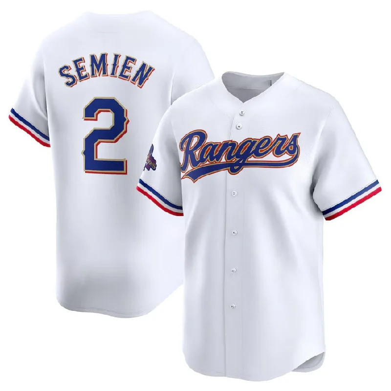 Texas Rangers #2 Marcus Semien 2024 Gold Collection Limited Player Jersey – White Baseball Jerseys-NBA Men’s Custom Jersey -