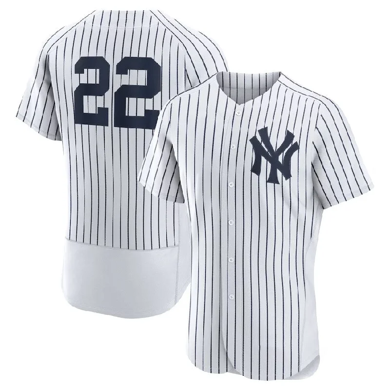 New York Yankees #22 Juan Soto Home Authentic Player Jersey – White Stitches Baseball Jerseys-NBA Custom Player Edition Jersey -