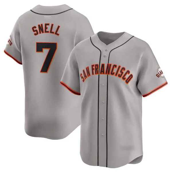 San Francisco Giants #7 Blake Snell Gray Away Limited Stitched Baseball Jersey-NBA Official NBA Jersey -