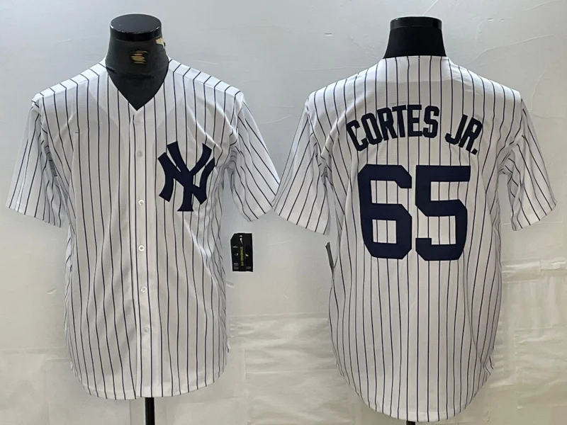 New York Yankees #65 Nestor Cortes Jr White Stitched Cool Base Baseball Jersey-NBA Jerseys with Official Team Patch -