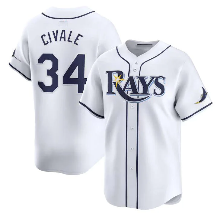 Tampa Bay Rays #34 aron Civale White Home Limited Stitched Baseball Jersey-NBA NBA Authentic Jersey Sale -