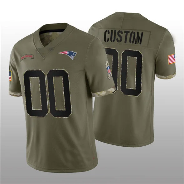 Custom NE.Patriots ACTIVE PLAYER 2022 Olive Salute To Service Limited Stitched Jersey  American Football Jerseys-NBA Custom Jerseys for Sale -