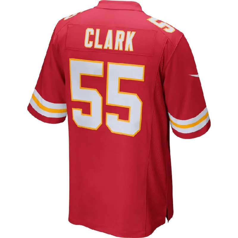 KC.Chiefs #55 Frank Clark Red Game Jersey Stitched American Football Jerseys-NFL Football Jersey with Player's Number -