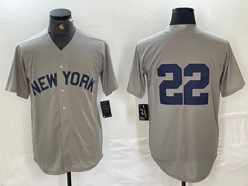 New York Yankees #22 Juan Soto 2021 Grey Field of Dreams Cool Base Stitched Baseball Jersey-NBA Authentic NBA Jerseys -