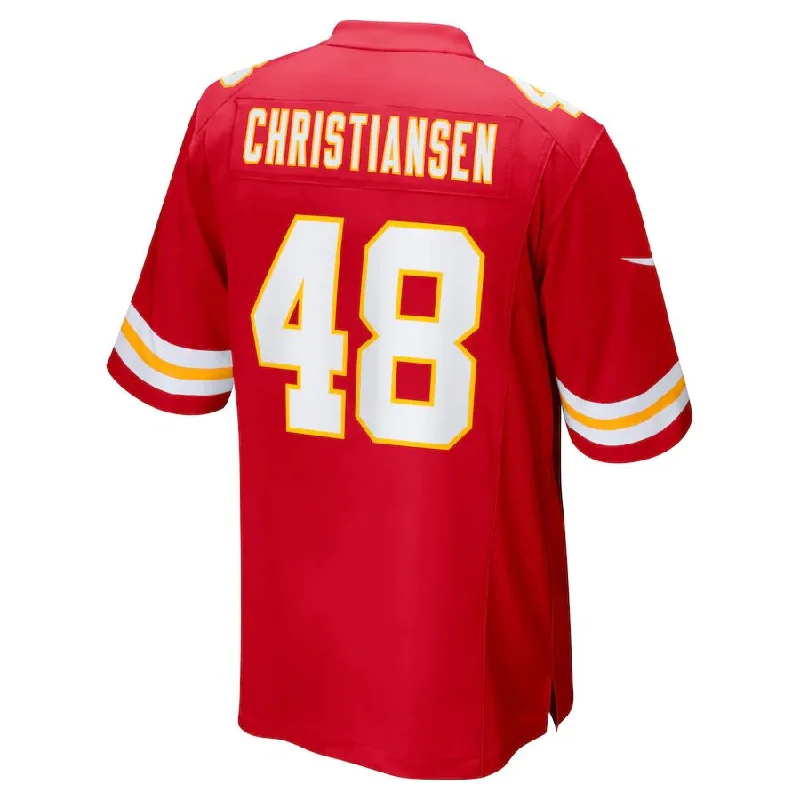 KC.Chiefs #48 Cole Christiansen Red Game Player Jersey Stitched American Football Jerseys-NFL Team Jersey Collection -