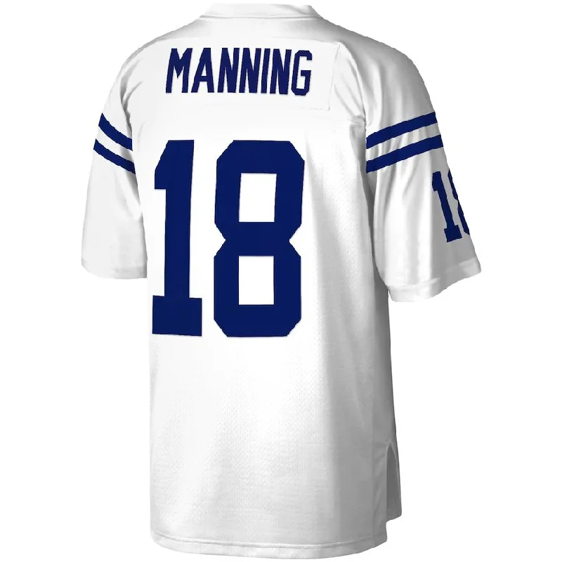 IN.Colts #18 Peyton Manning Mitchell & Ness White Legacy Replica Jersey Stitched American Football Jerseys-NFL Player Signature Jersey Sale -