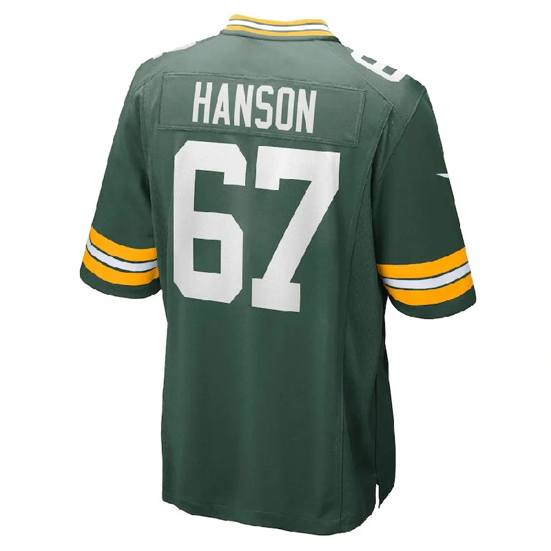 GB.Packers #67 Jake Hanson Green Game Jersey Stitched American Football Jerseys-NFL Football Jersey Sale -