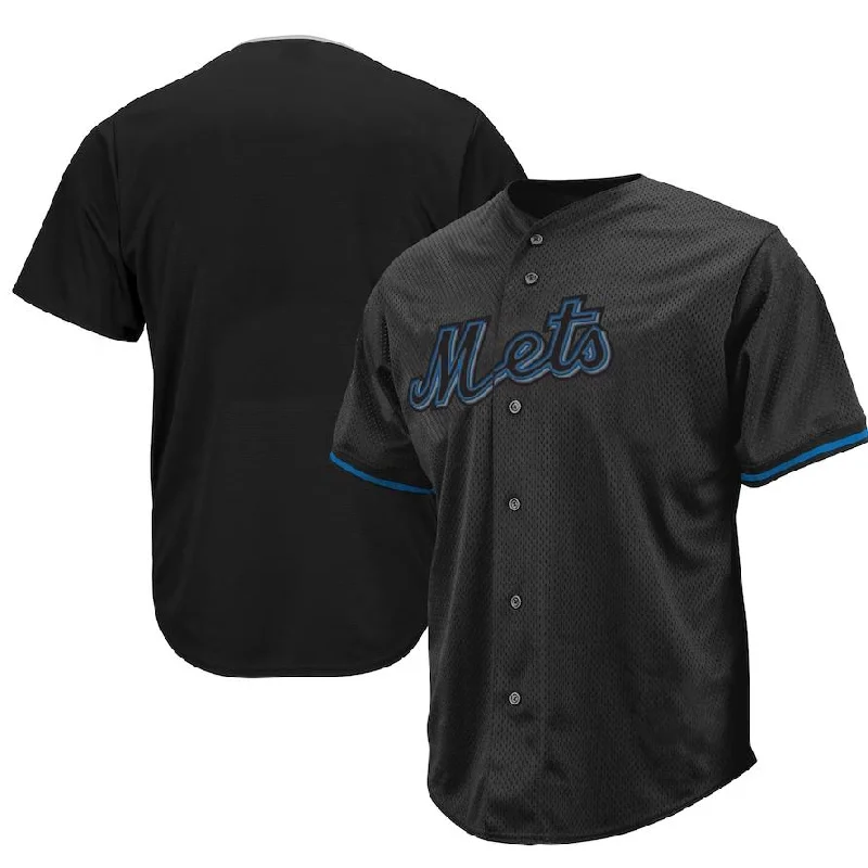 New York Mets Black Big & Tall Pop Fashion Jersey Baseball Jerseys-NBA Basketball Jersey for Men -