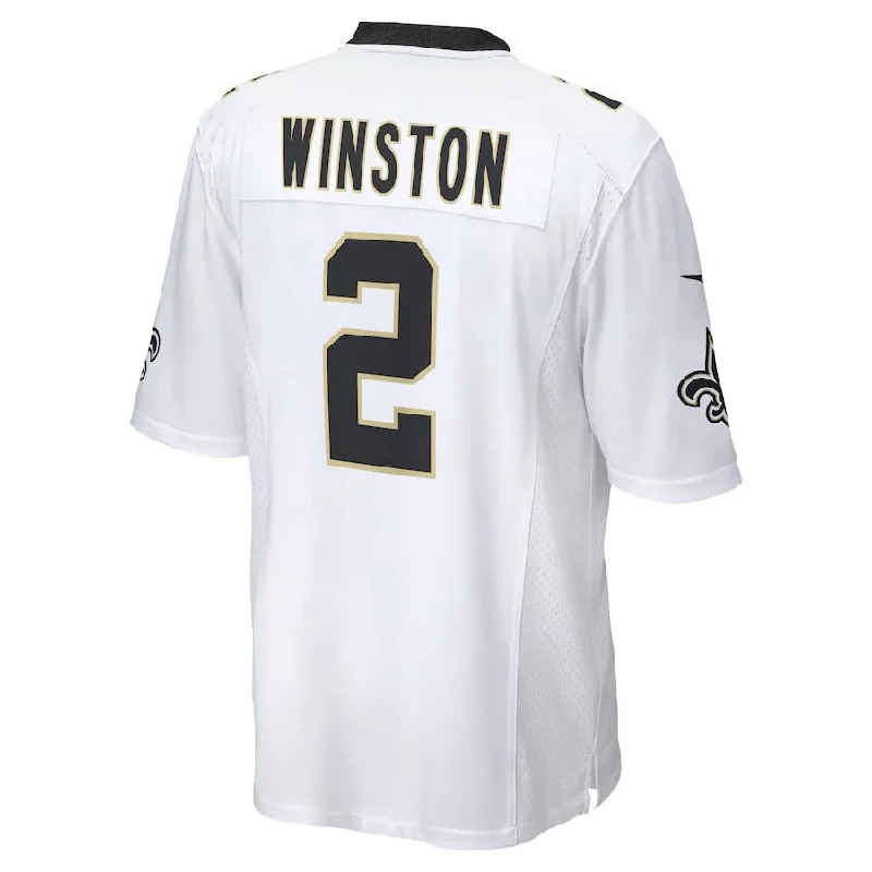 NO.Saints #2 Jameis Winston White Game Player Jersey Stitched American Football Jerseys-NFL Jersey with Custom Graphics -