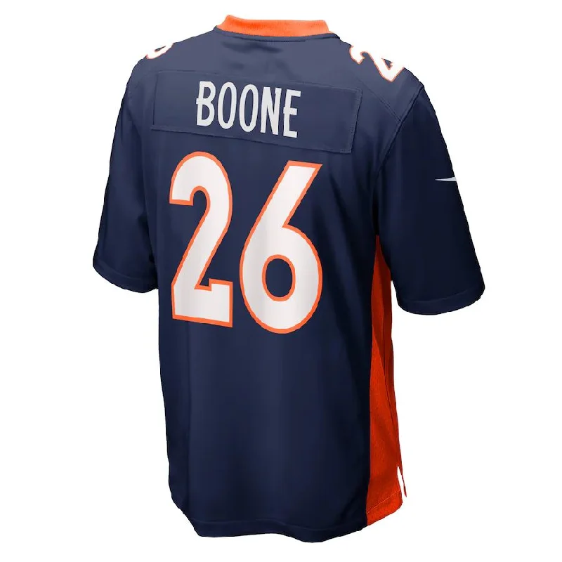 D.Broncos #26 Mike Boone Navy Home Game Player Jersey Stitched American Football Jerseys-NFL Team Football Jersey -