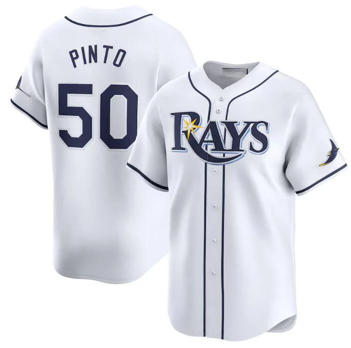 Tampa Bay Rays #50 Rene Pinto White Home Limited Stitched Baseball Jersey-NBA Jerseys with Player’s Signature -