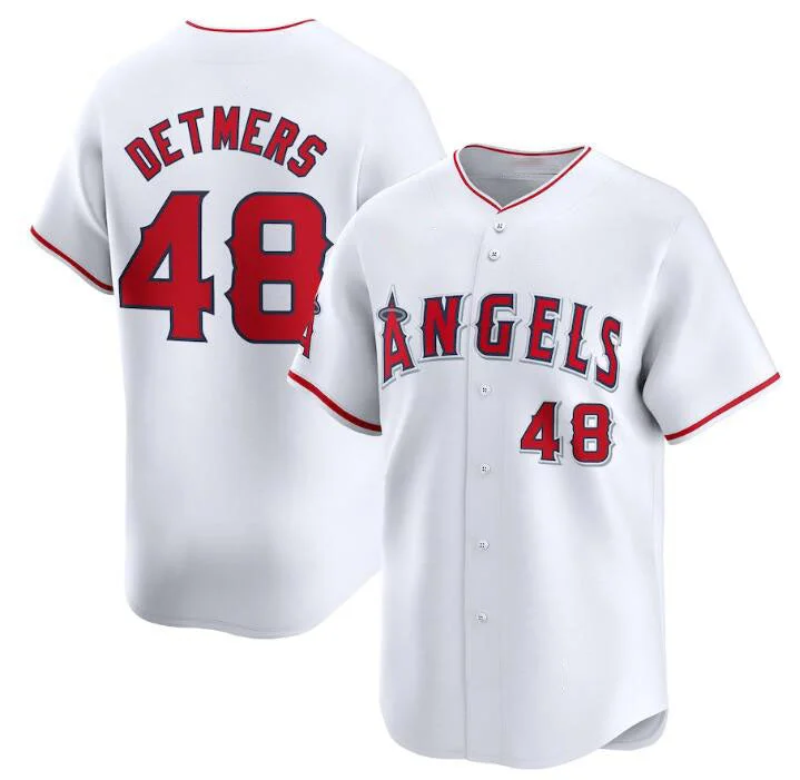 Los Angeles Angels #48 Reid Detmers White Home Limited Stitched Baseball Jersey-NBA Basketball Jersey Online -