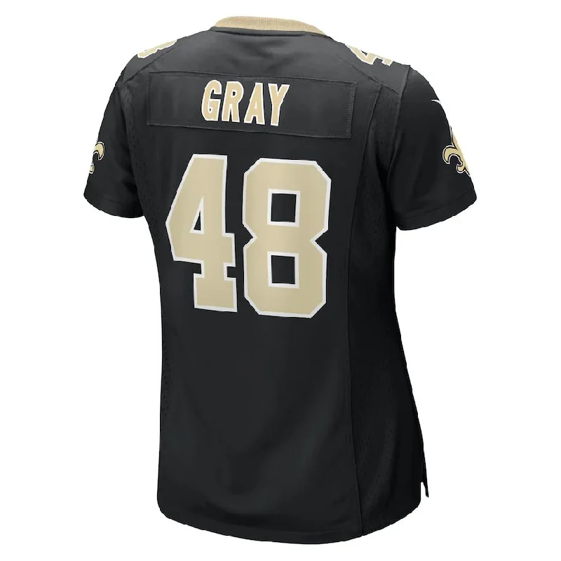 NO.Saints #48 J.T. Gray Black Game Jersey Stitched American Football Jerseys-NFL Signature Jersey Online -