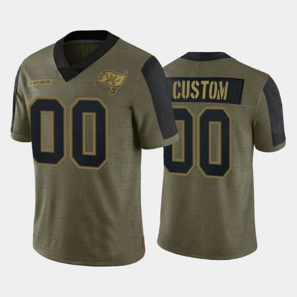 Custom TB.Buccaneers Olive 2021 Salute To Service Limited Football Jerseys-NBA Vintage NBA Jerseys -