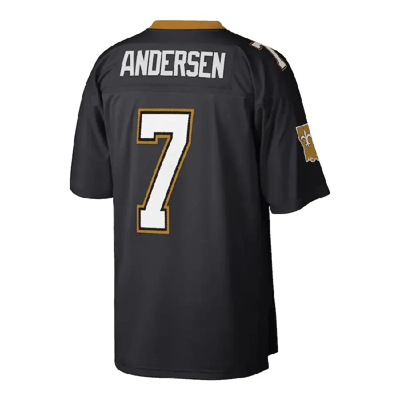 NO.Saints #7 Morten Andersen Mitchell & Ness Black Retired Player Legacy Replica Jersey Stitched American Football Jerseys-NFL Jersey Sale -