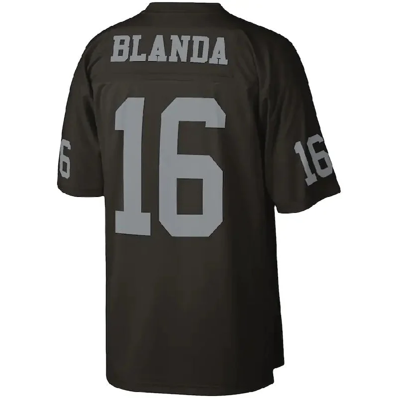 LV. Raiders #16 George Blanda Mitchell & Ness Black 1967 Legacy Replica Jersey Stitched American Football Jerseys-NFL Customizable Jersey -