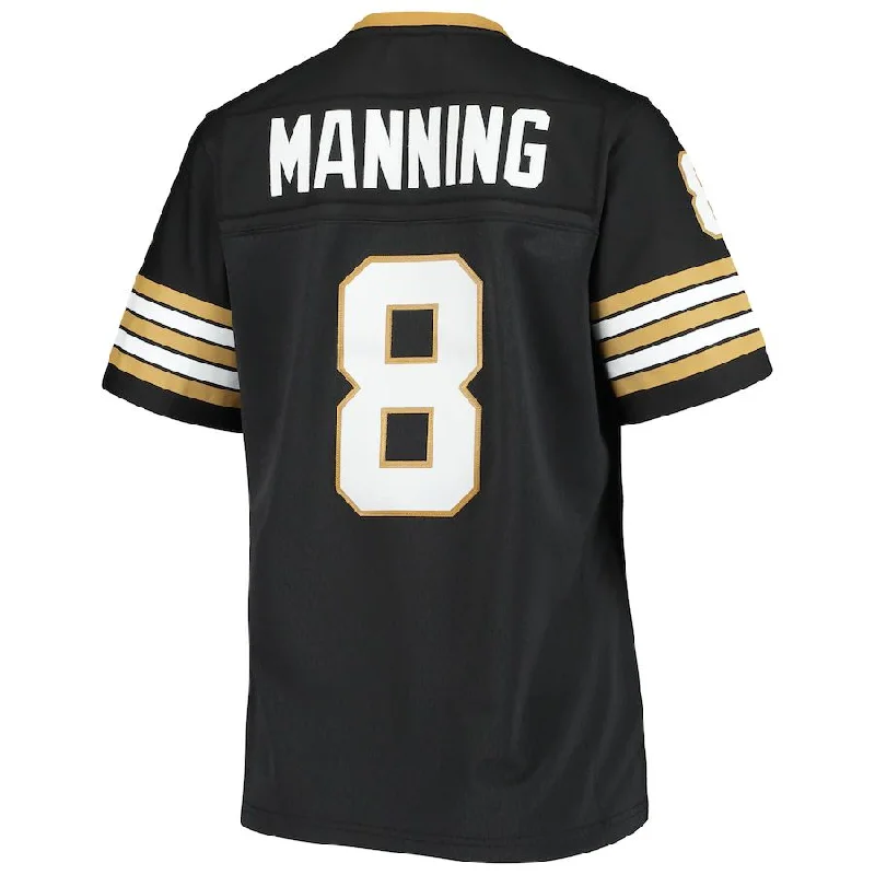 NO.Saints #8 Archie Manning Mitchell & Ness Black 1979 Legacy Replica Jersey Stitched American Football Jersey-NFL Player Number Jersey -