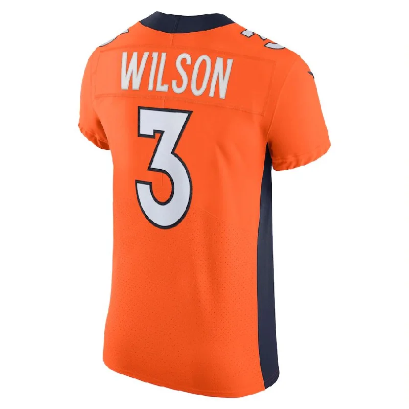 D.Broncos #3 Russell Wilson Orange Vapor Elite Jersey Stitched American Football Jerseys-NFL Football Jersey Shop Online -