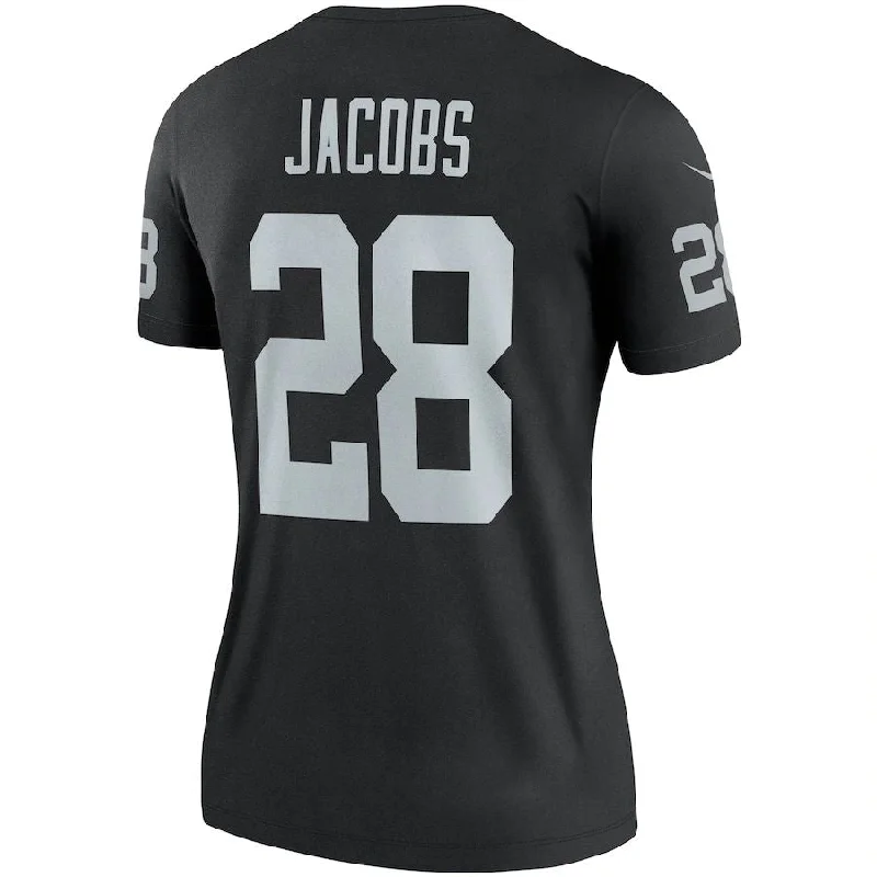 LV. Raiders #28 Josh Jacobs Black Legend Jersey Stitched American Football Jerseys-NFL Signature Jersey Online -