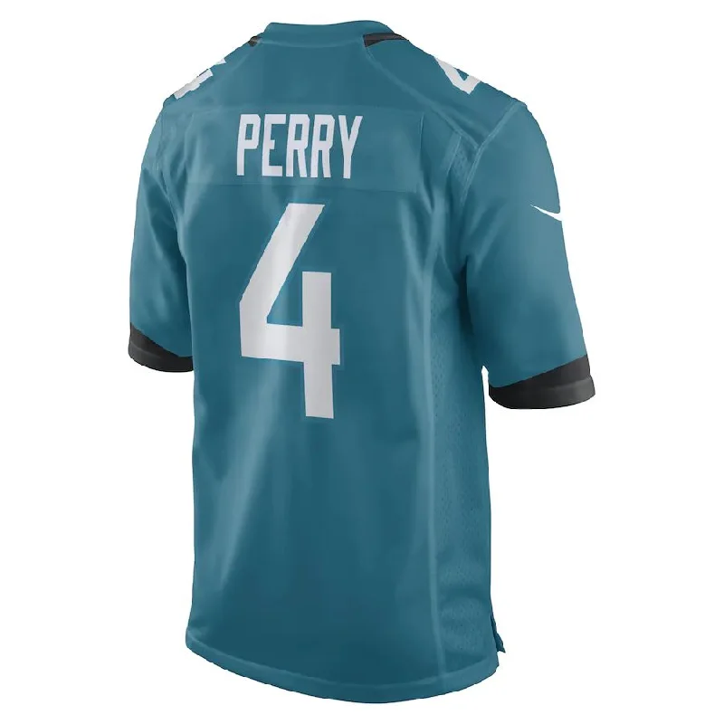 J.Jaguars #4 E.J. Perry Teal Game Player Jersey Stitched American Football Jerseys-NFL Vintage Football Jersey Online -