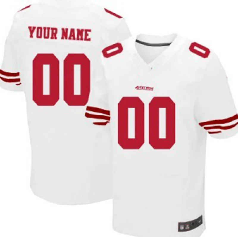 Custom SF.49ers White Elite Jersey Stitched American Football Jerseys-NBA Elite Jersey -