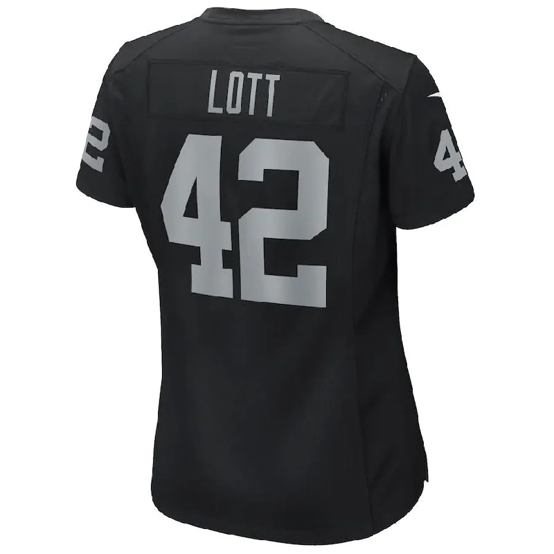 LV. Raiders #42 Ronnie Lott Black Game Retired Player Jersey Stitched American Football Jerseys-NFL Player Edition Football Jerseys -