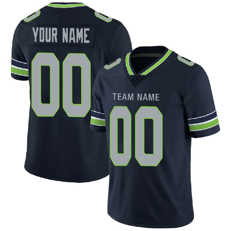 Custom S.Seahawks Stitched American Football Jerseys Personalize Birthday Gifts Navy Jersey-NBA Signature Jersey for Basketball Fans -