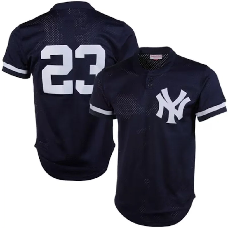 New York Yankees #23 Don Mattingly Mitchell & Ness 1995 Authentic Cooperstown Collection Mesh Batting Practice Jersey - Navy Stitches Baseball Jerseys-NBA Basketball Jersey for Youth -